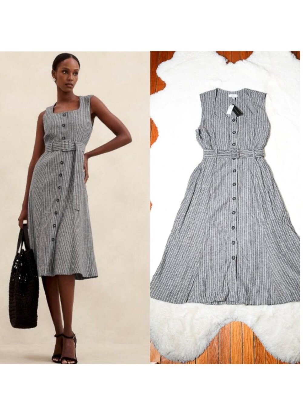 Banana Republic Linen-Blend Midi Dress